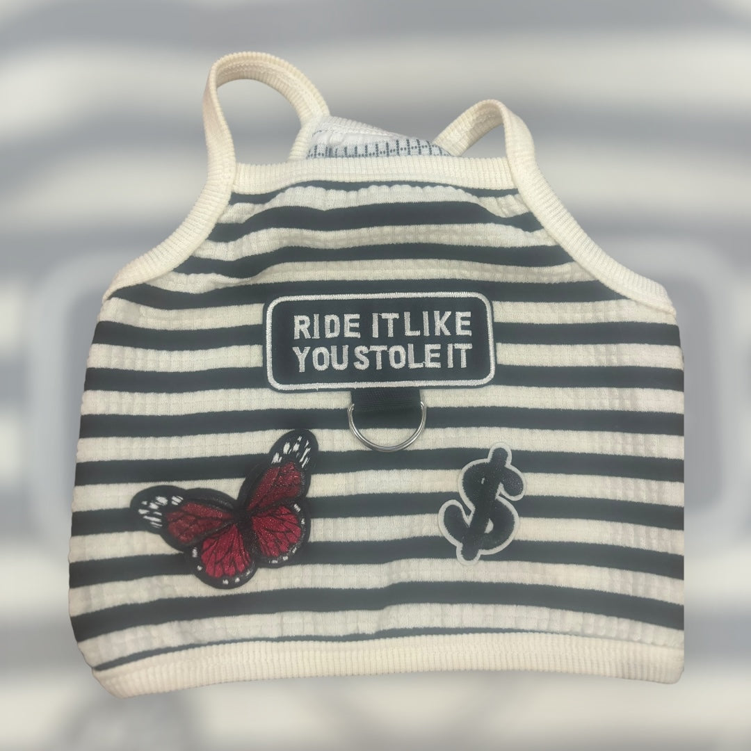 Paris Striped Dog Shirt